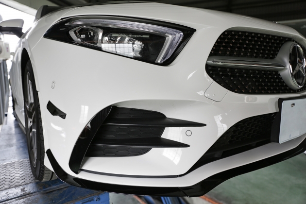 A35 Style 7 pcs Front Bumper Lips For A250 AMG Line,PP 4