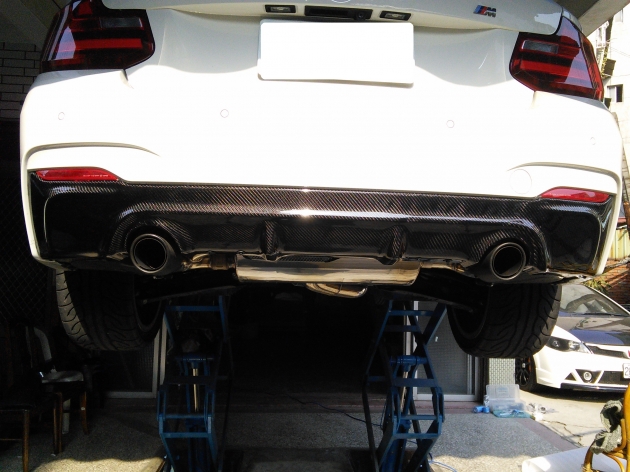 F22 3D style rear diffuser for M Sport bumper, carbon  (by vacuum ) 1