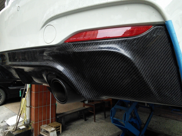 F22 3D style rear diffuser for M Sport bumper, carbon  (by vacuum ) 4