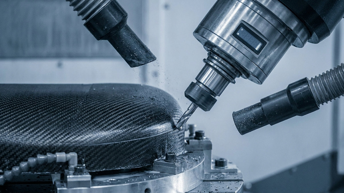 5-axis CNC machining for precision carbon fiber component finishing