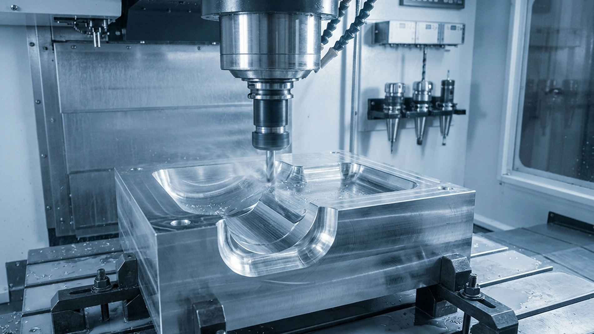 5-axis CNC machining process for carbon fiber mold production