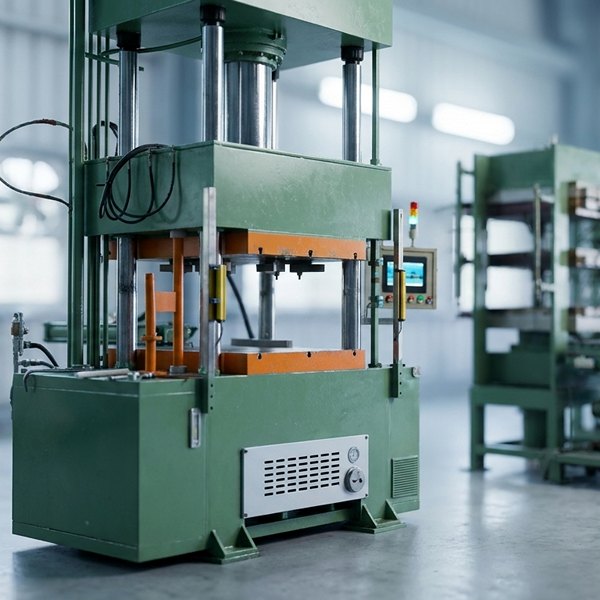 Hot press machine for carbon fiber forming and composite part production