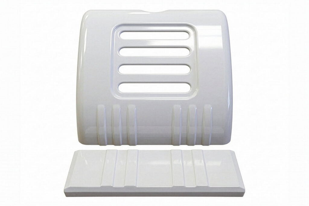 White fiberglass ventilation cover
