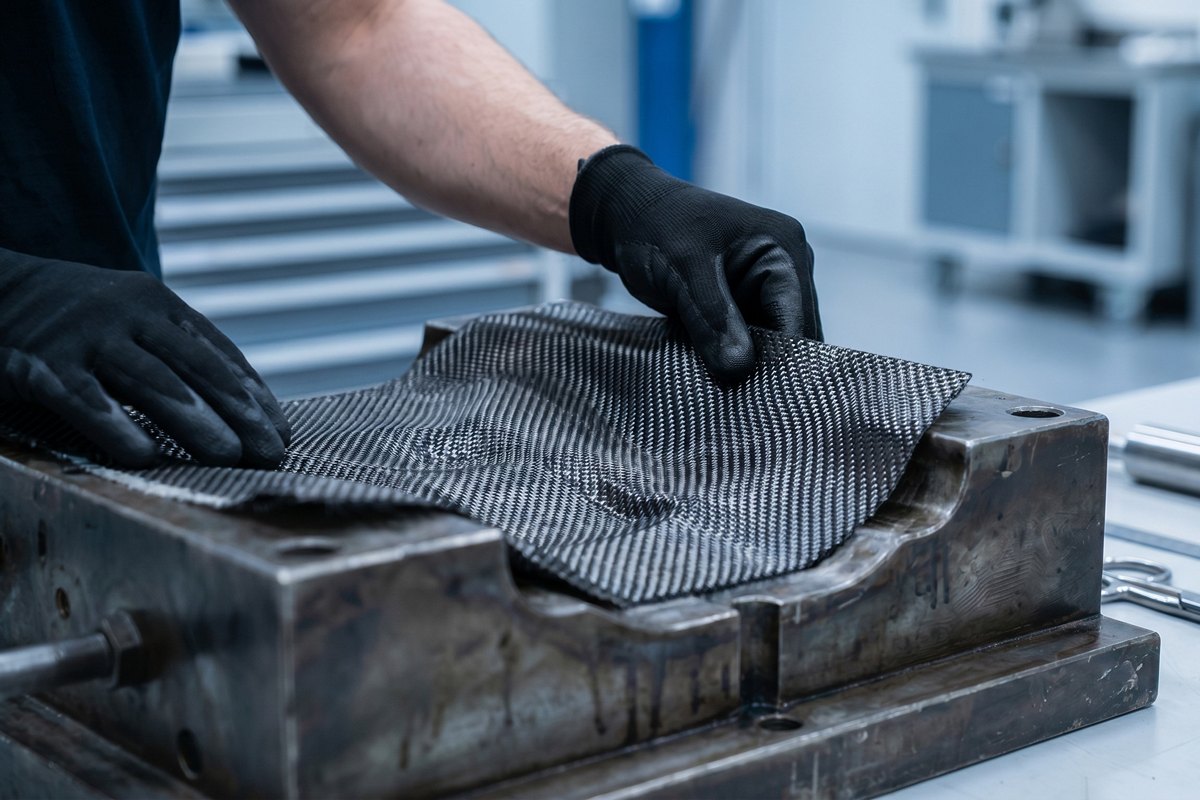 Carbon fiber manufacturer - Manually handling carbon fiber materials and molds